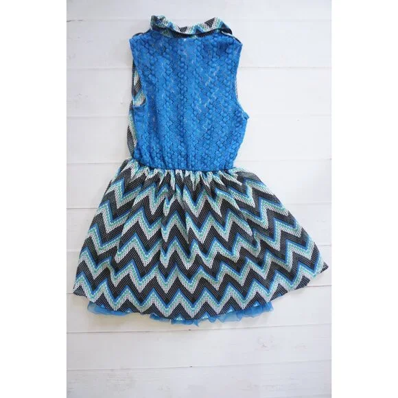 Knitworks Girls Chevron Dress - Size 14 - Picture 3 of 8